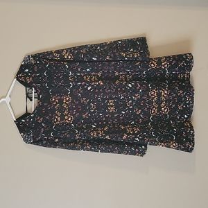 Ladies dress size small, black with multicolored flowers